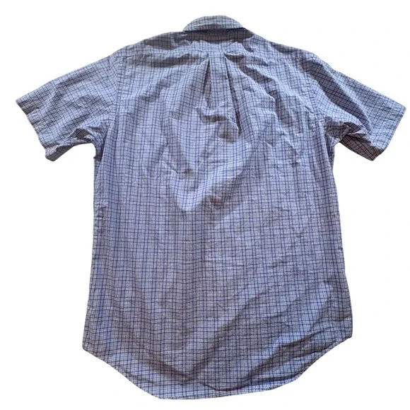 Polo Ralph Lauren Mens S Blue Plaid Short Sleeve Button Down Classic Fit Shirt - Picture 3 of 9